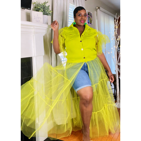 Tulle Shirt Dress