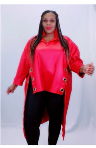 Red Look Out High Low Top