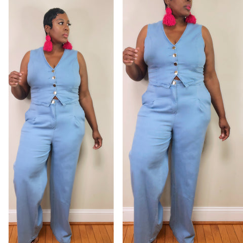 Denim Vest Pant Set