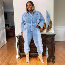 Load image into Gallery viewer, Two Toned Denim Jumpsuit
