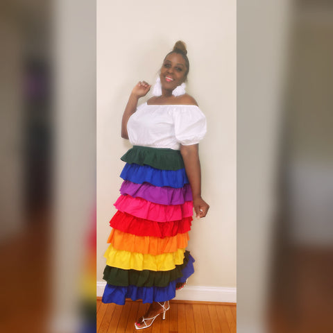 Colorful Tiered Skirt
