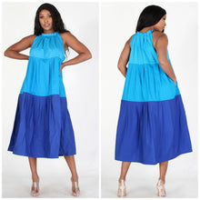 Load image into Gallery viewer, Blue Love Color Block Dress
