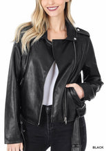 Load image into Gallery viewer, Black Vegan Leather Jacket

