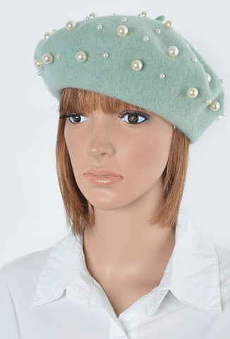 Mint Pearl Beret