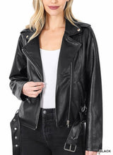 Load image into Gallery viewer, Black Vegan Leather Jacket
