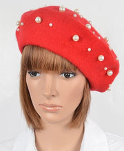 Load image into Gallery viewer, Red Pearl Beret
